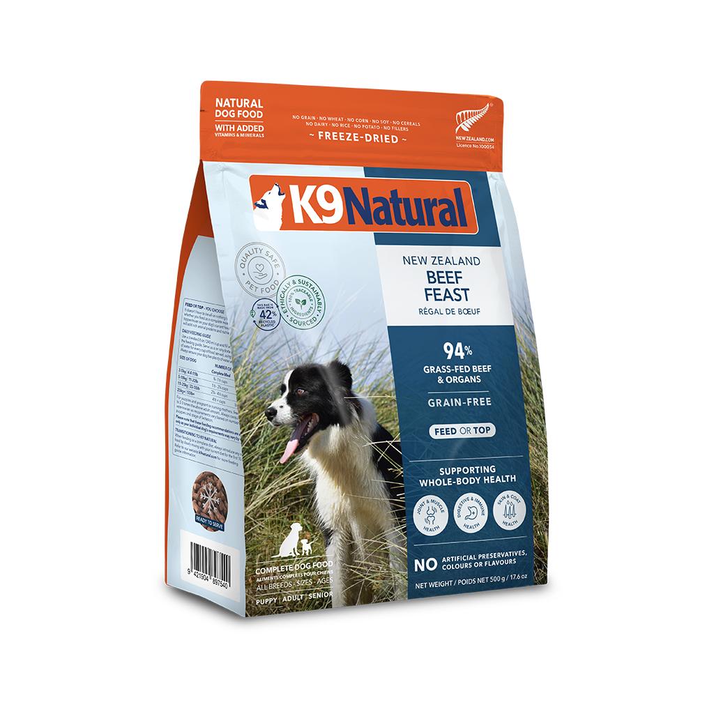 K9 Natural Beef Feast Freeze-Dried Dog Food 500g
