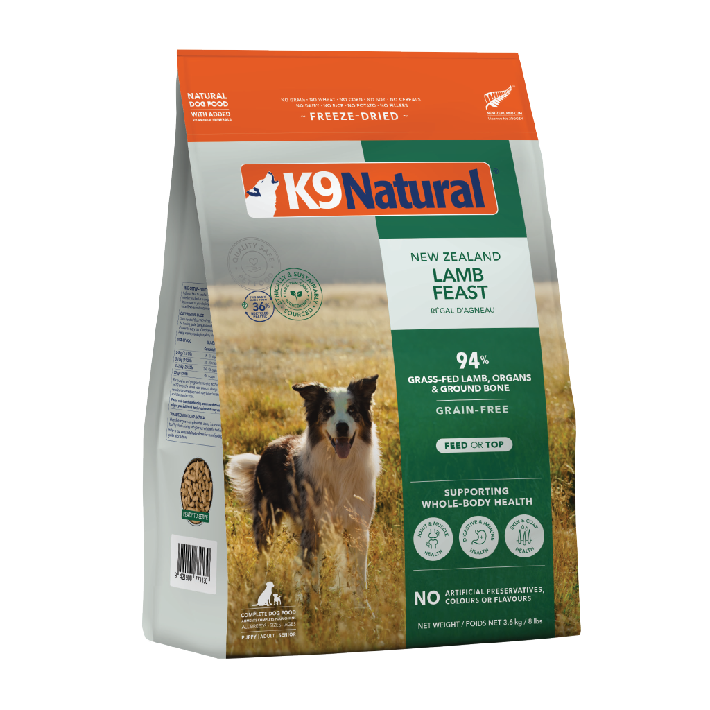 K9 Natural Lamb Feast Freeze-Dried Dog Food 3.6kg