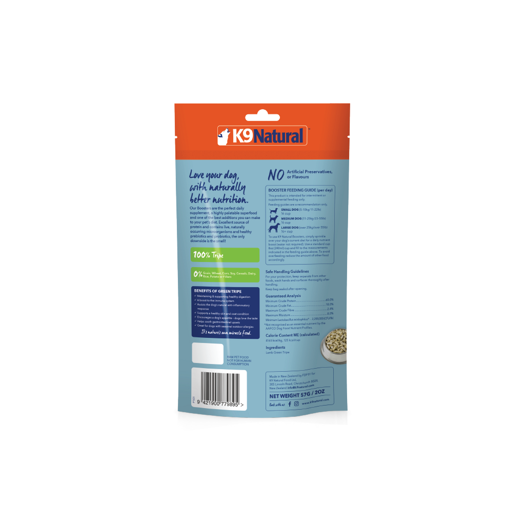 K9 Natural Lamb Green Tripe Freeze-Dried Booster 57g — additional view