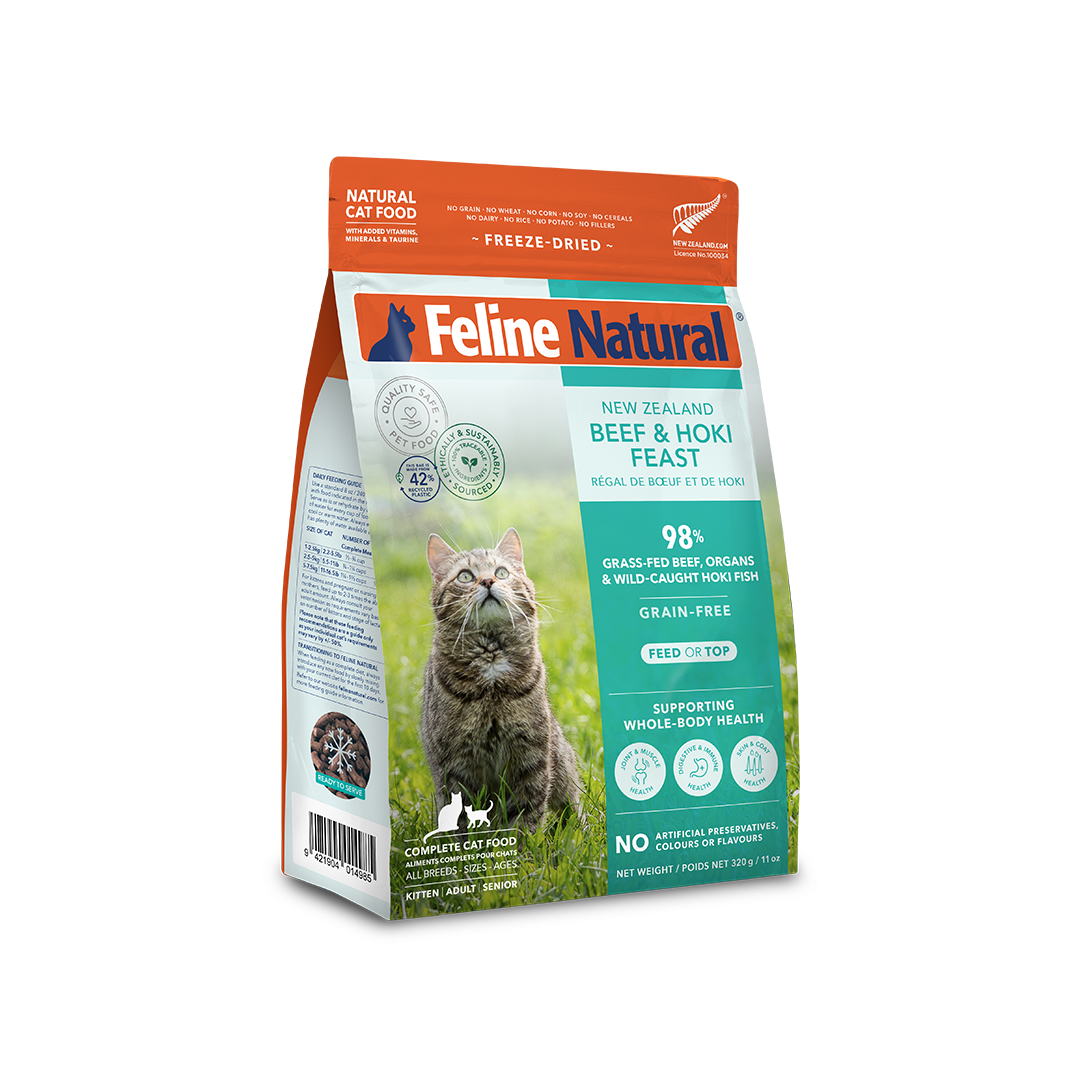 Feline Natural Beef & Hoki Feast Freeze-Dried Cat Food 320g