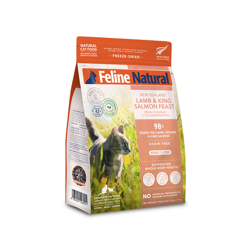Feline Natural Lamb & King Salmon Feast Freeze-Dried Cat Food 320g