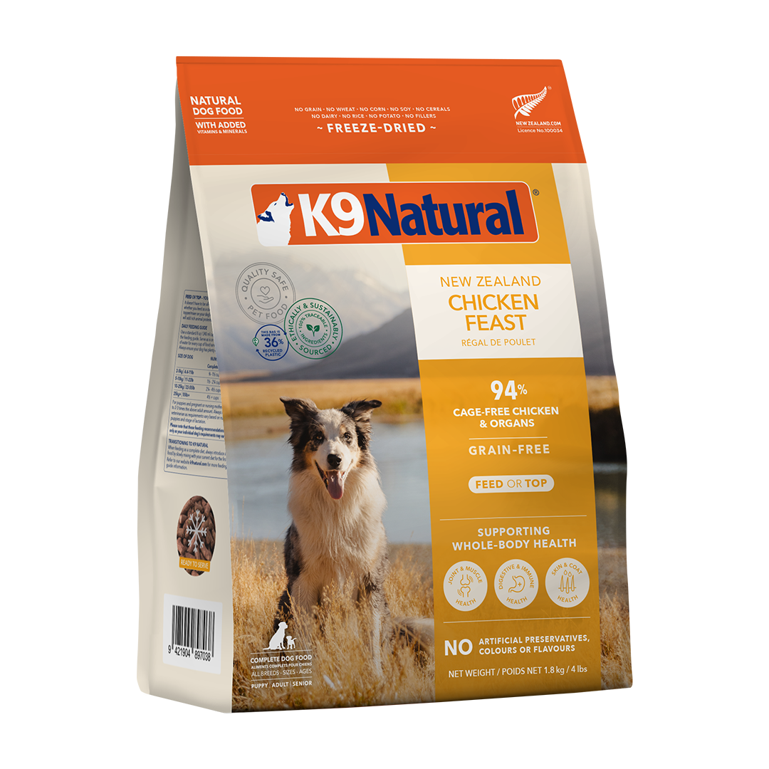 K9 Natural Chicken Feast Freeze-Dried Dog Food 1.8kg