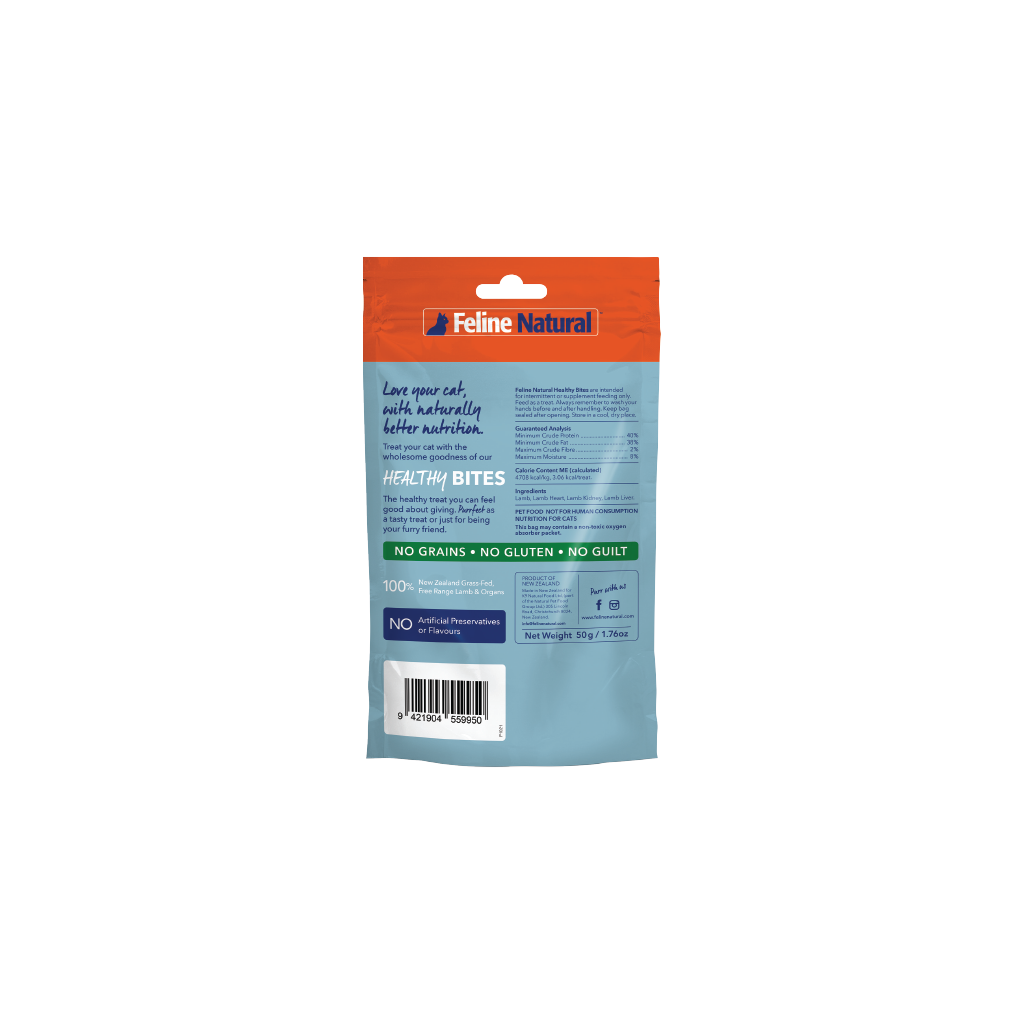Feline Natural Lamb Healthy Bites Cat Treats 50g — additional view