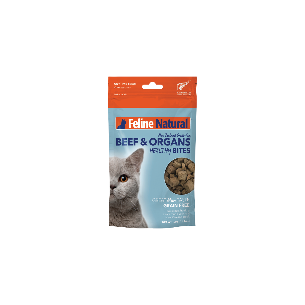 Feline Natural Beef Healthy Bites Cat Treats 50g