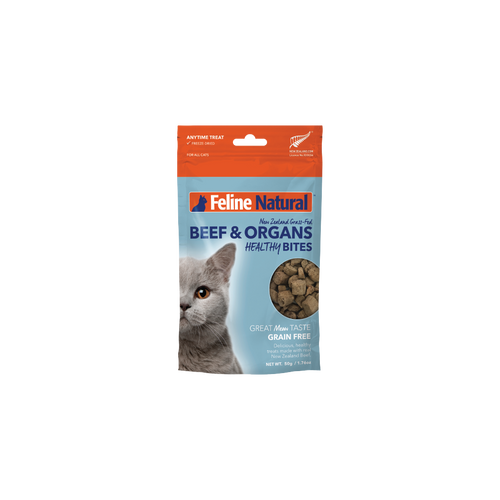 Feline Natural Beef Healthy Bites Cat Treats 50g