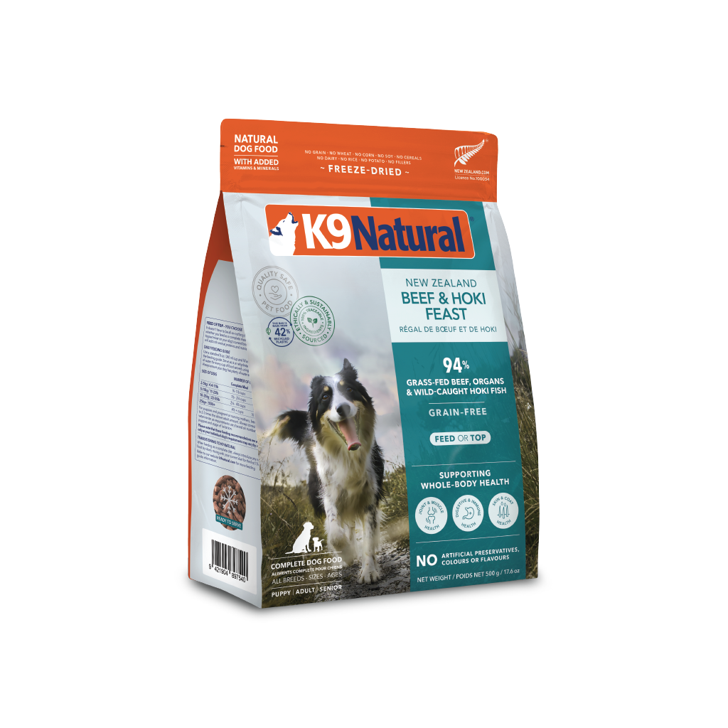 K9 Natural Beef & Hoki Feast Freeze-Dried Dog Food 500g