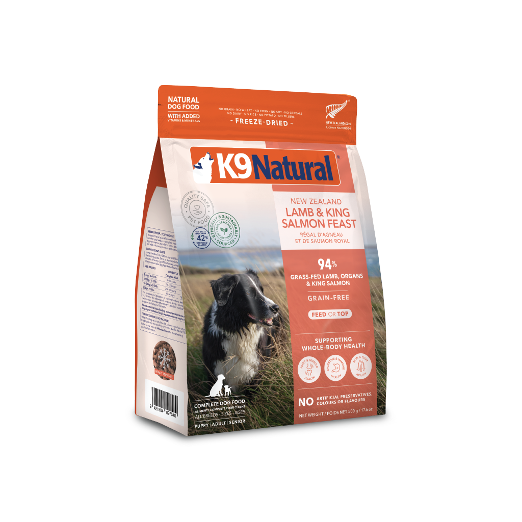 K9 Natural Lamb & King Salmon Feast Freeze-Dried Dog Food 500g