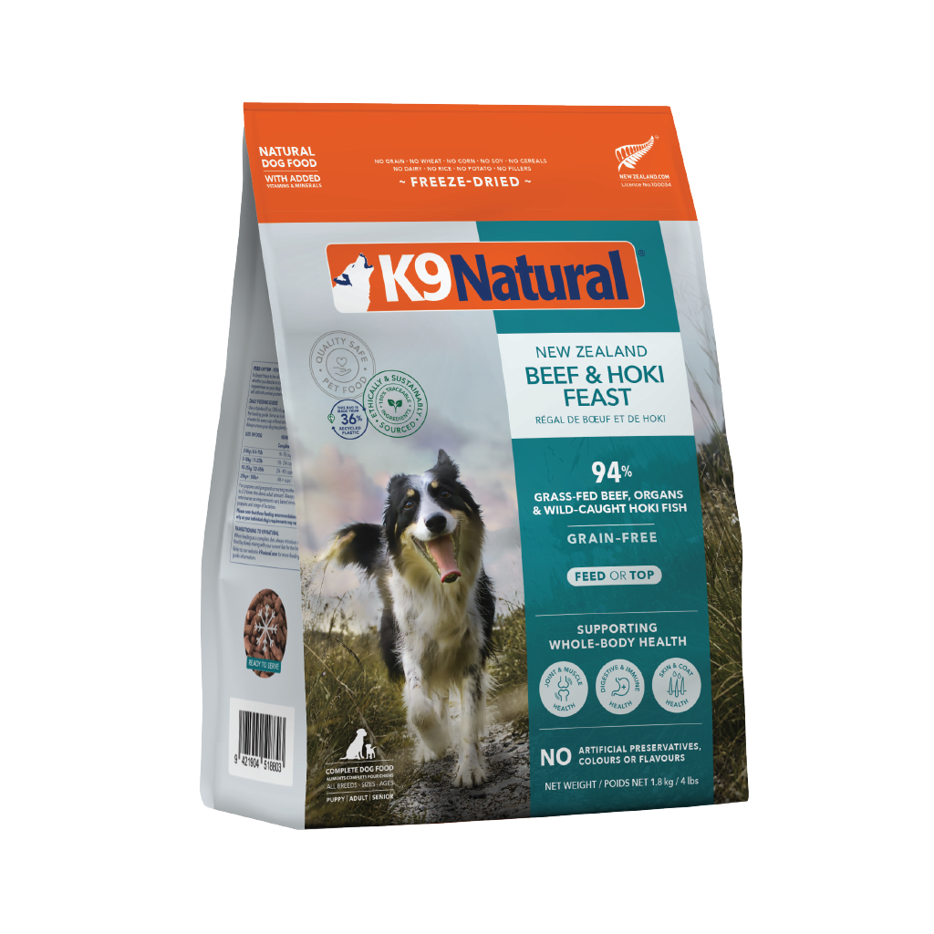 K9 Natural Beef & Hoki Feast Freeze-Dried Dog Food 1.8kg