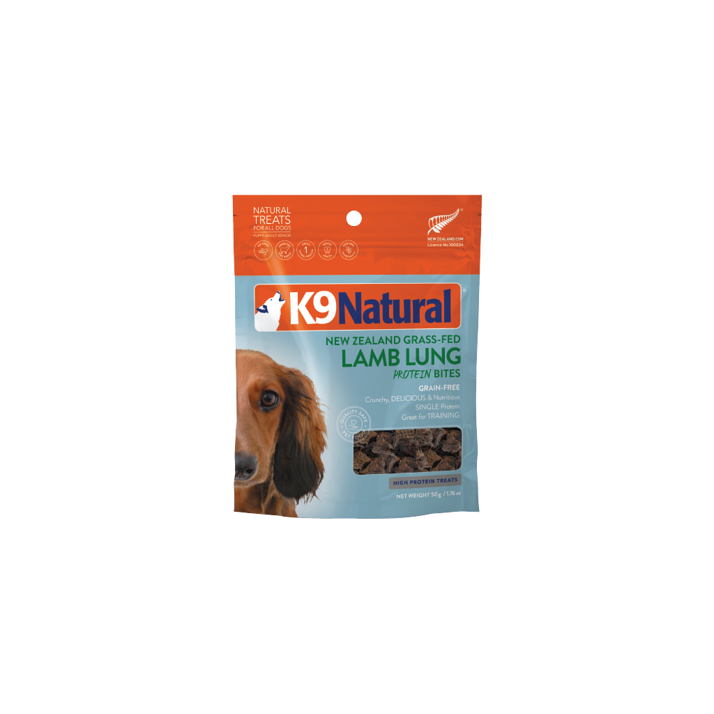 K9 Natural Lamb Lung Protein Bites Dog Treats 50g