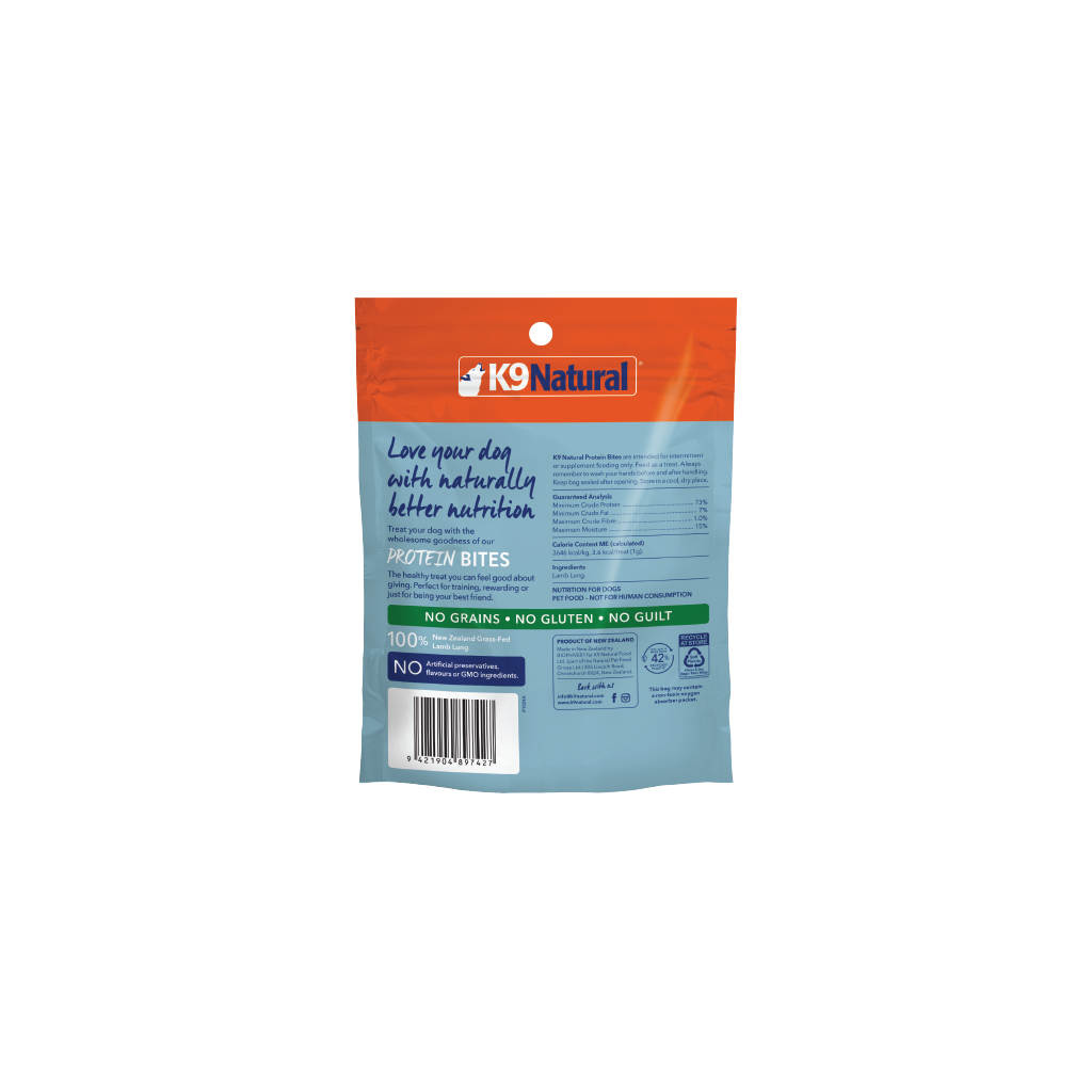 K9 Natural Lamb Lung Protein Bites Dog Treats 50g — additional view