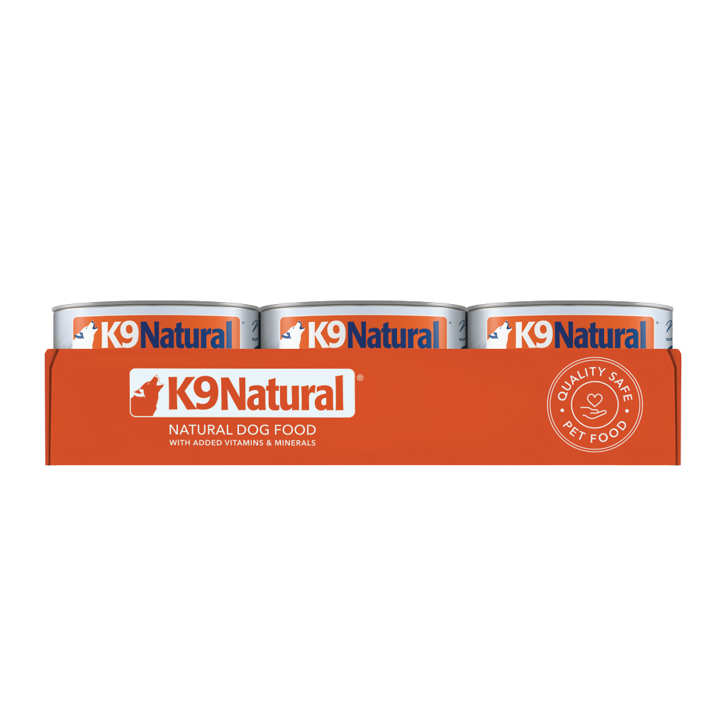 K9 Natural Beef Feast Canned Dog Food 12 × 170g cans; can shown, sold as 12-pack — additional view