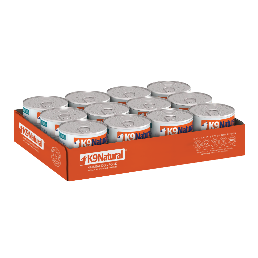 K9 Natural Hoki & Beef Feast Canned Dog Food 12 × 170g cans; can shown, sold as 12-pack — additional view