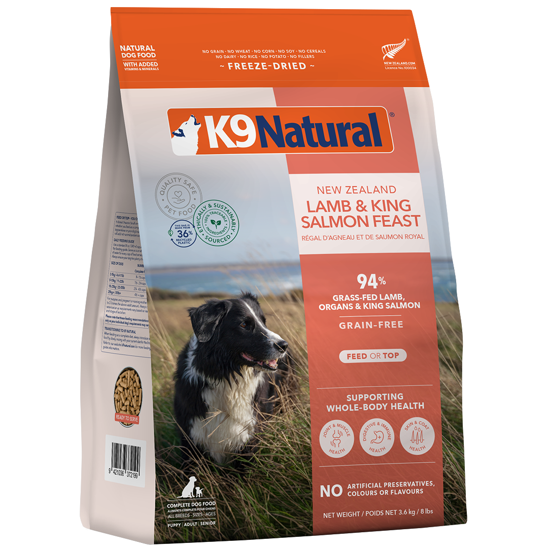 K9 Natural Lamb & King Salmon Feast Freeze-Dried Dog Food 3.6kg