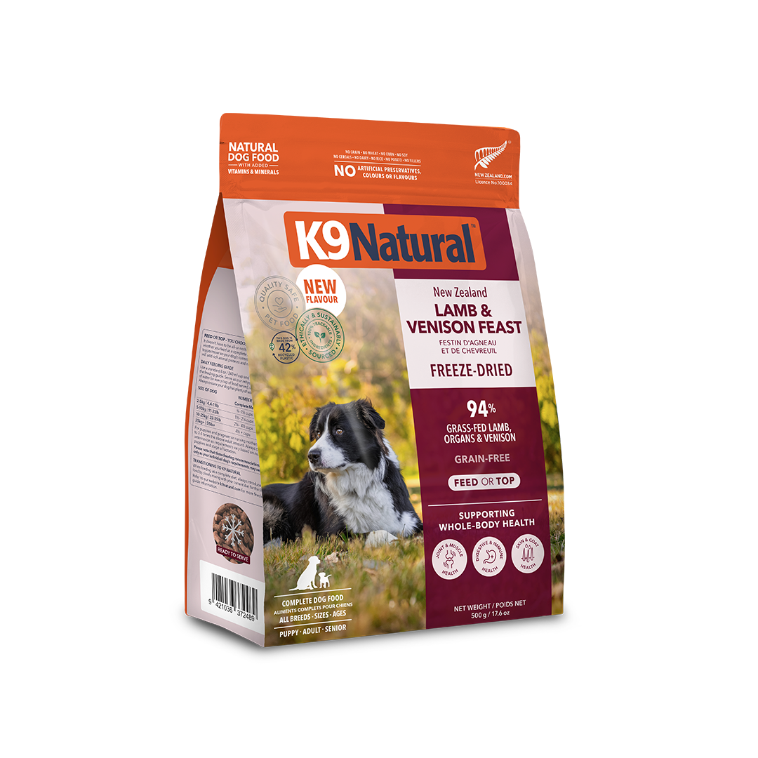 K9 Natural Lamb & Venison Feast Freeze-Dried Dog Food 500g