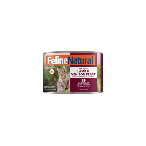 Feline Natural Lamb & Venison Feast Canned Cat Food 12 × 170g cans; can shown, sold as 12-pack