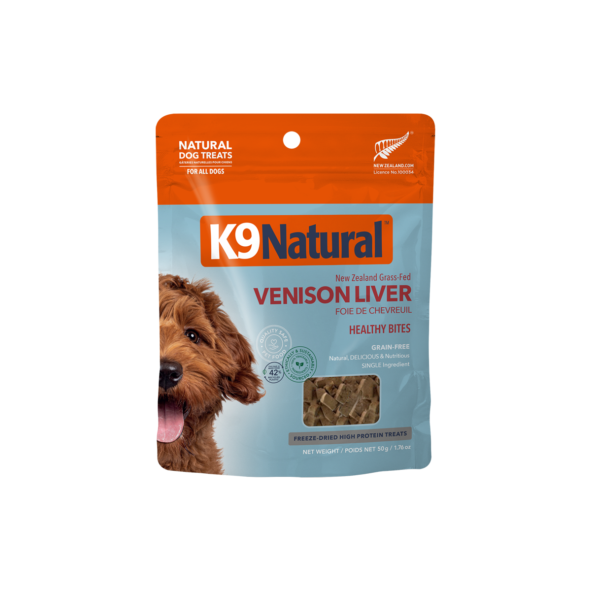 K9 Natural Venison Liver Healthy Bites Dog Treats 50g