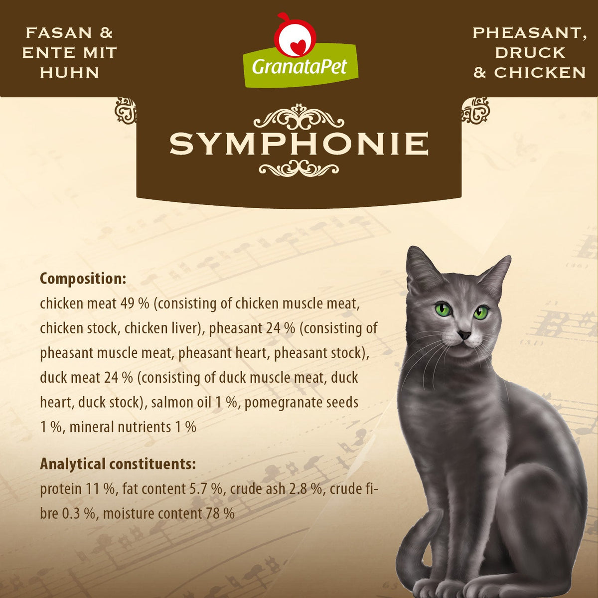 GranataPet Symphonie - No. 8 Pheasant & Duck with Chicken Cat Wet Food